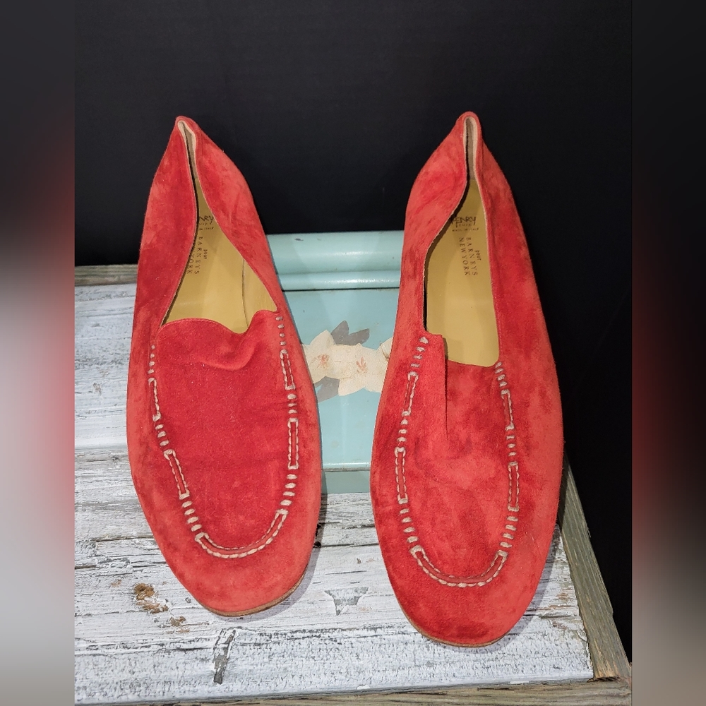 RED Suede Shoes sz 9